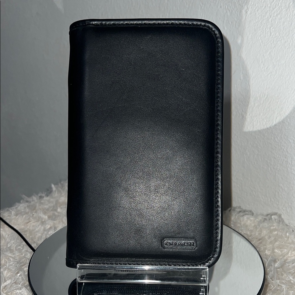 Coach Black Leather Travel Folio